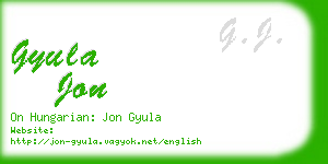 gyula jon business card